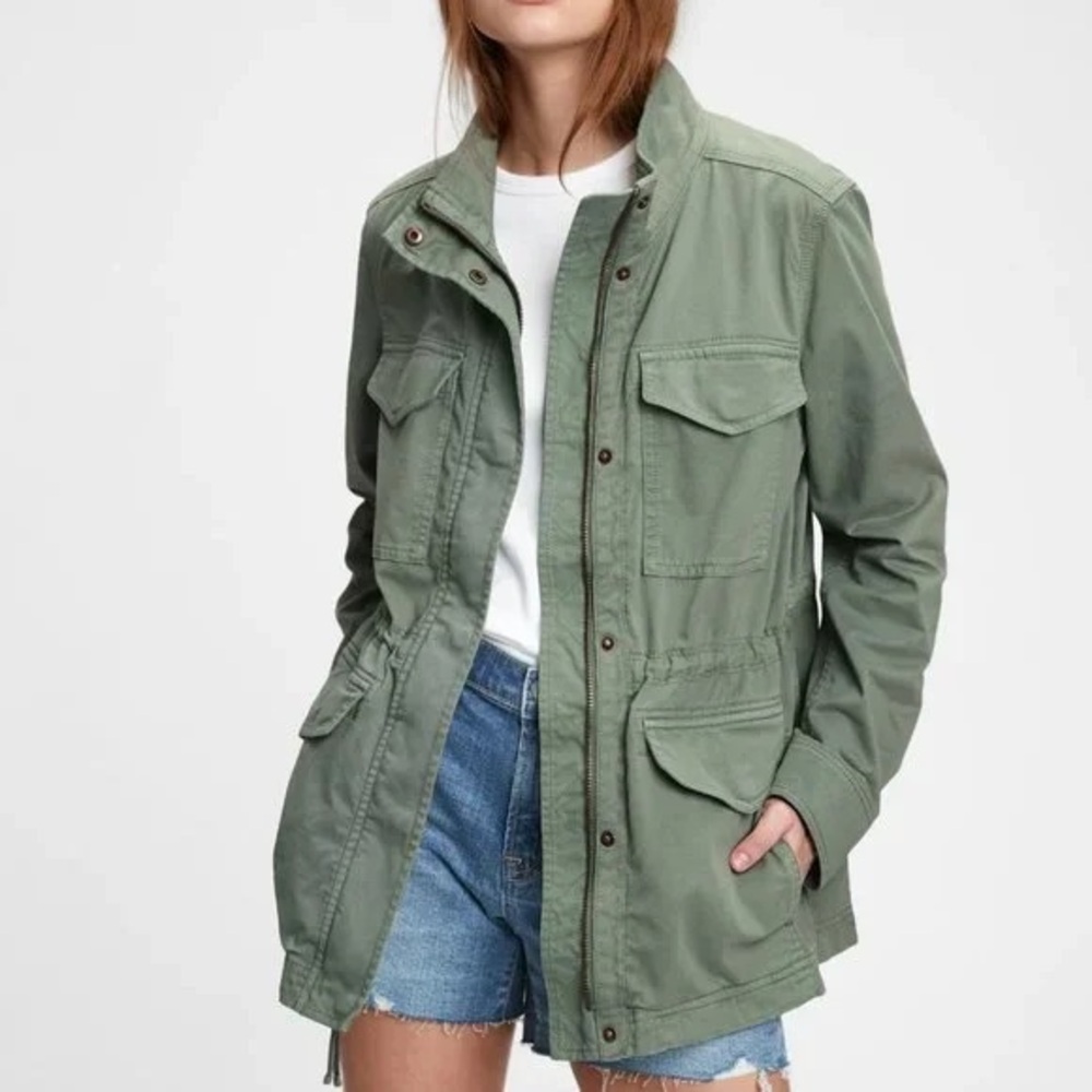 Gap Utility Green Jacket Women’s Small Petite Military Style